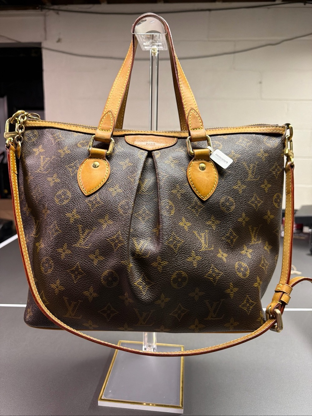 Louis Vuitton Palermo PM Monogram Canvas Top Handle Tote Bag with Shoulder Strap